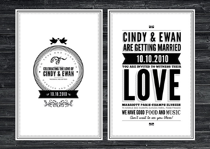 black and white save the dates